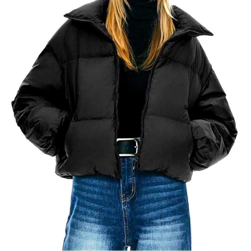 NWT! GENUINE OROLAY WOMENS DOWN PUFFER COAT JACKET BLACK SIZE MEDIUM MSRP $100!